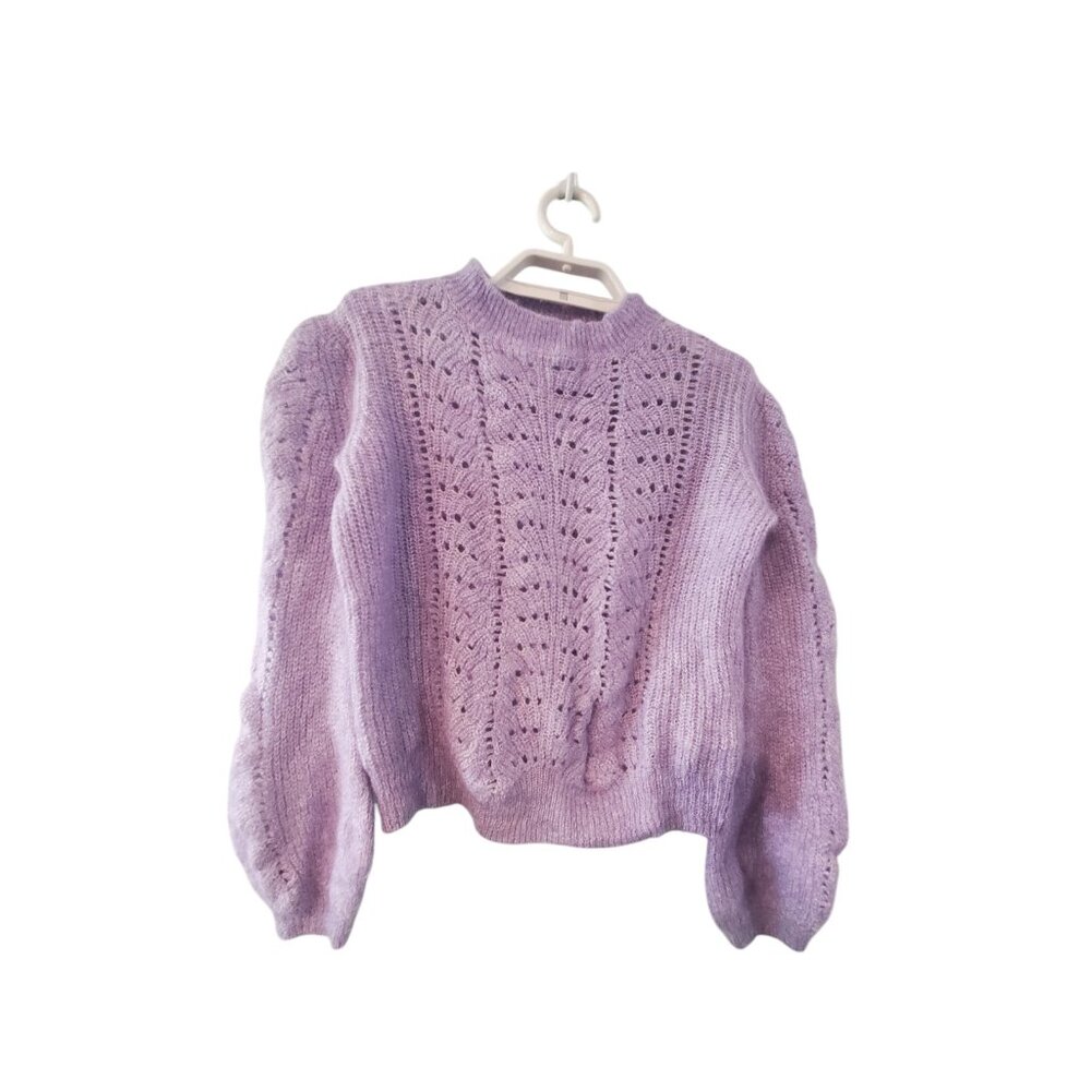Little Moon sweater womens XS lavender cropped wool mohair blend Aritzia
